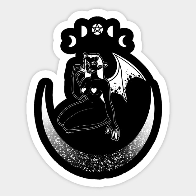 Conjuration in the moonlight | Occult Witch Sticker by Bad Witch
